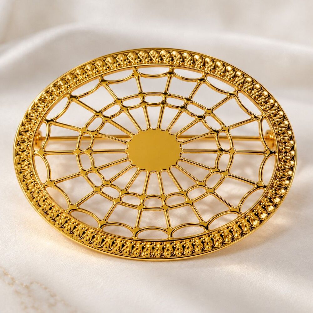 Historic Charleston Market Hall Brooch 24K Gold Plate Brass Pin Collectible 1428